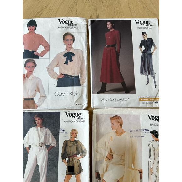 4 VTG Vogue 80s Sew Patterns designer Lagerfeld, Horn, Klein, Montana, Workwear - Picture 3 of 11